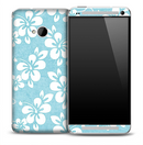 Light Blue Flowers Skin for the HTC One Phone