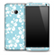Light Blue Flowers Skin for the HTC One Phone