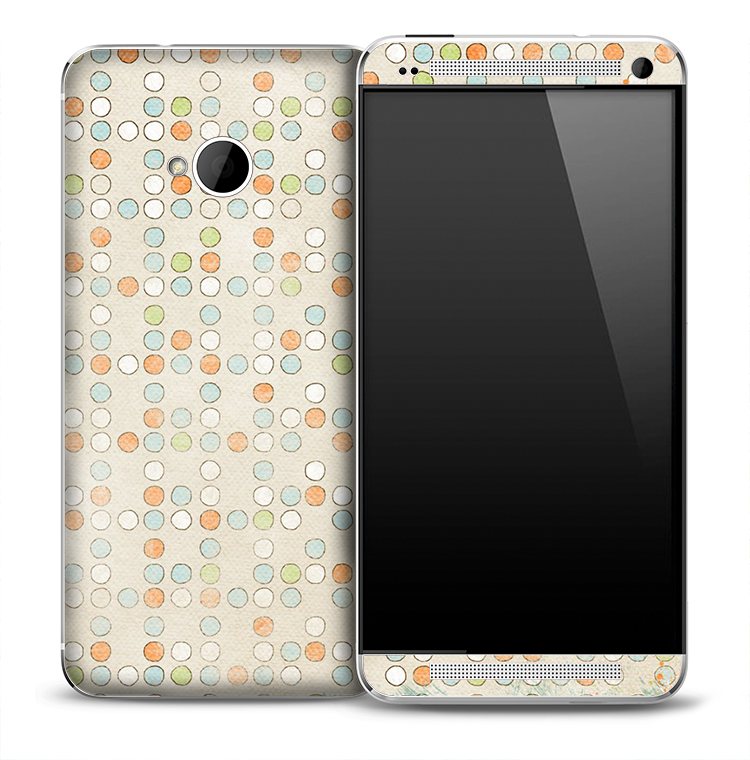 Vintage Colorful Dots Skin for the HTC One Phone