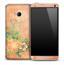 Peach Hawaiian Flower Skin for the HTC One Phone