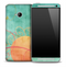 Turquoise Sunrise Fabric Skin for the HTC One Phone