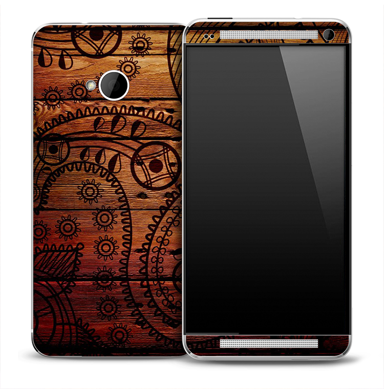Tattooed Wood Skin for the HTC One Phone