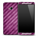 Purple Slanted Stripes Skin for the HTC One Phone