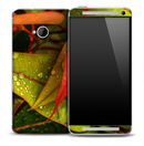Wet Leaves Detail Skin for the HTC One Phone