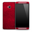 Red Leather Skin for the HTC One Phone