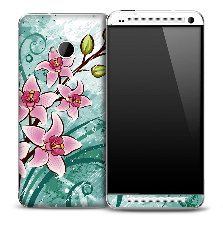 Abstract Watercolor Floral Skin for the HTC One Phone