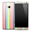 Vibrant Colorful Vertical Stripes Skin for the HTC One Phone