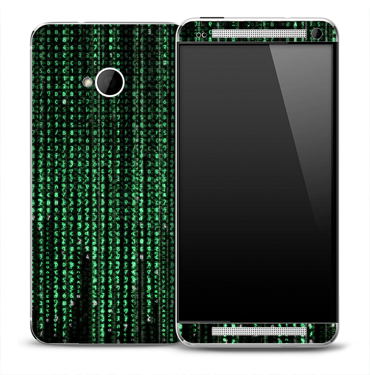 Neon Green Matrix Skin for the HTC One Phone
