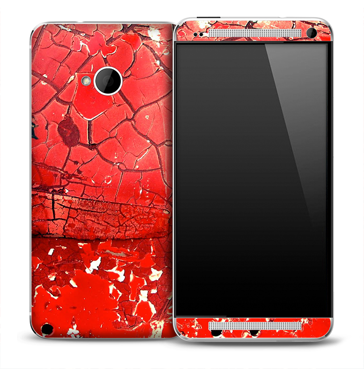 Vintage Cracked Red Skin for the HTC One Phone