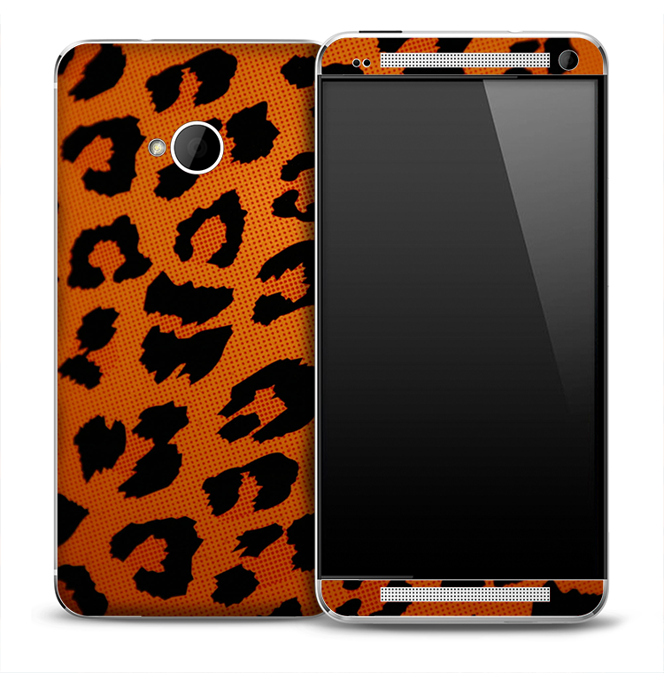 Orange Cheetah Skin for the HTC One Phone
