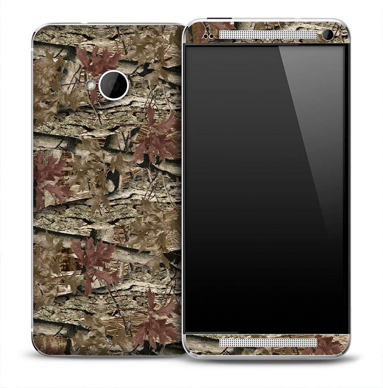 Brown Wood Camoflauge Skin for the HTC One Phone