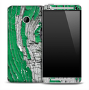 Peeling Green Wood Skin for the HTC One Phone