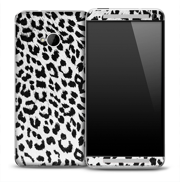 White Snow Leopard Skin for the HTC One Phone