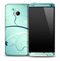 Artistic Light Blue Leaf Skin for the HTC One Phone
