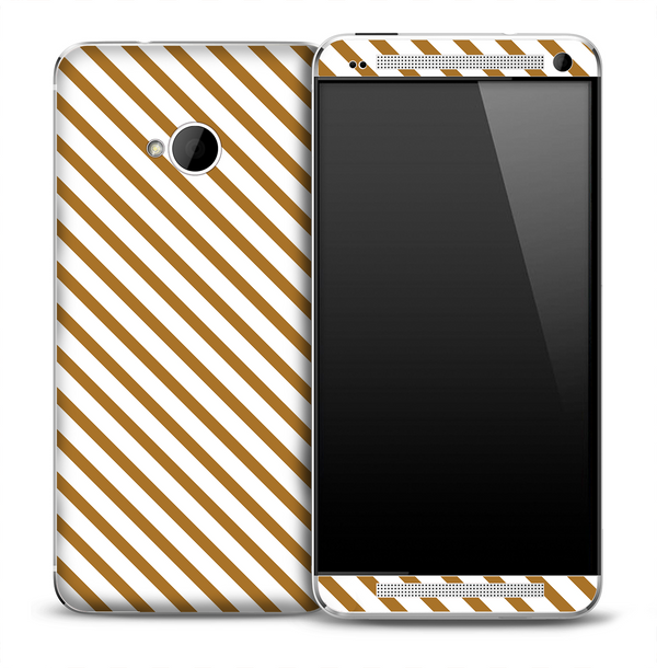 Tan and White Striped Skin for the HTC One Phone