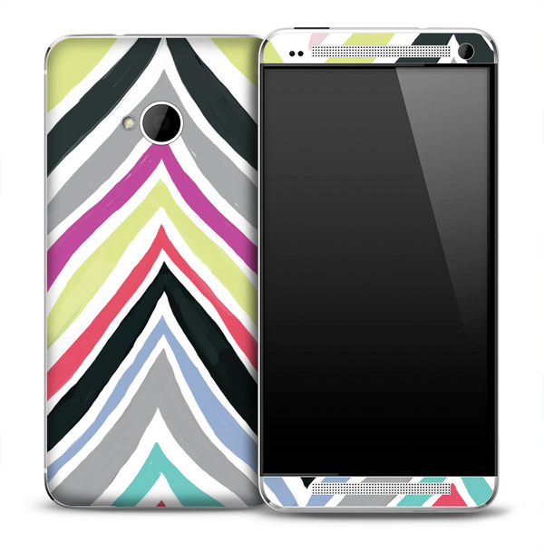 Abstract Chevron Color V2 Pattern Skin for the HTC One Phone