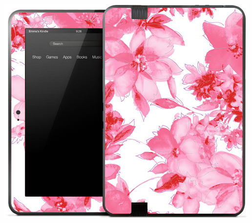 Light Pink Flowers Skin for the Amazon Kindle