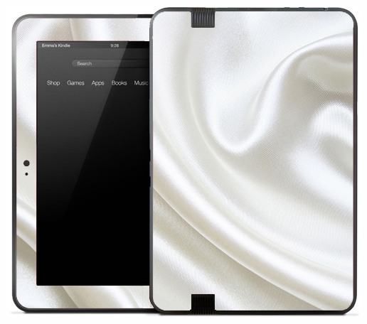 White Silky Sheet Skin for the Amazon Kindle