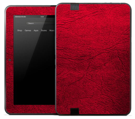 Aged Neon Red Skin for the Amazon Kindle