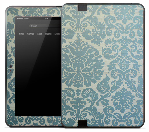 Light Blue Floral Skin for the Amazon Kindle