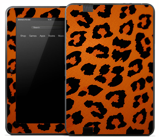 Orange Cheetah Skin for the Amazon Kindle