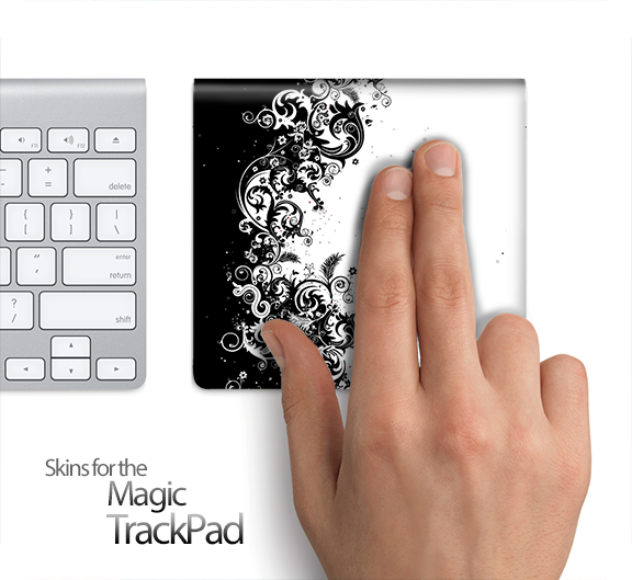 Black And White Abstract Swirls Skin for the Apple Magic Trackpad