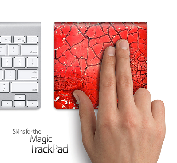 Red Cracked Surface Skin for the Apple Magic Trackpad
