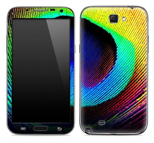 Neon Peacock Feather Detail Skin for the Samsung Galaxy Note 1 or 2