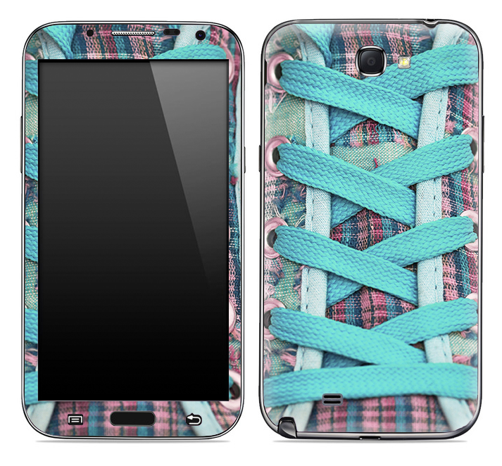 Turquoise Laced Converse Shoe Skin for the Samsung Galaxy Note 1 or 2