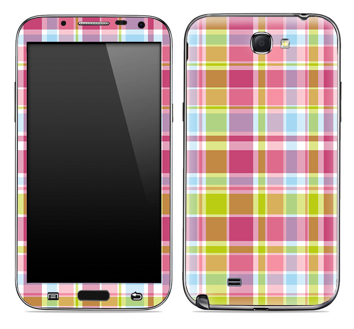 Pink And Yellow Plaid Skin for the Samsung Galaxy Note 1 or 2