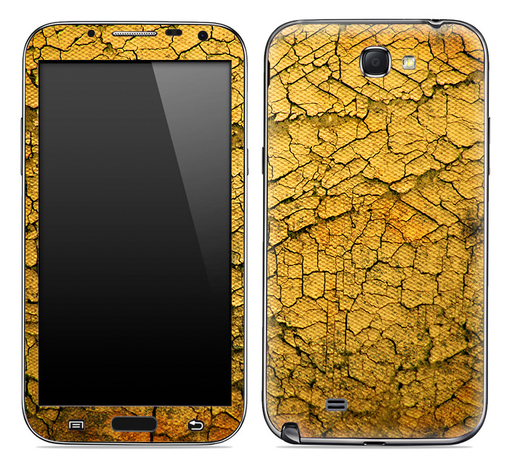 Yellow Cracked Surface Skin for the Samsung Galaxy Note 1 or 2