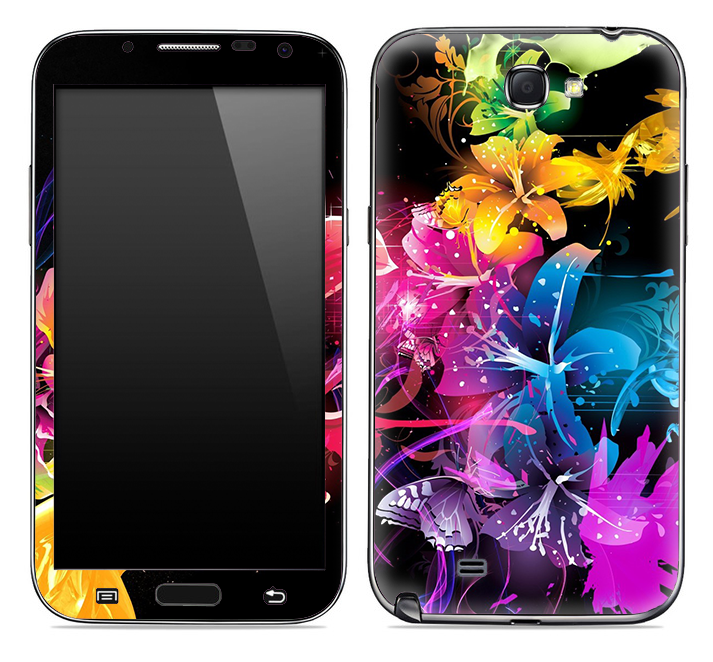 Abstract Neon Floral Skin for the Samsung Galaxy Note 1 or 2