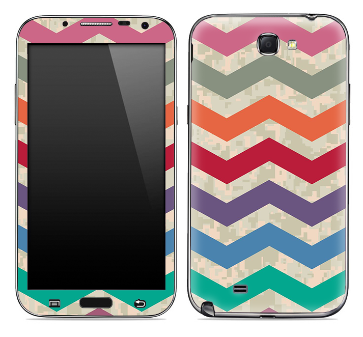 Vintage Color Camo Chevron Pattern Skin for the Samsung Galaxy Note 1 or 2