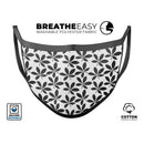 Slate Black 5 Leaf Clovers - Made in USA Mouth Cover Unisex Anti-Dust Cotton Blend Reusable & Washable Face Mask with Adjustable Sizing for Adult or Child