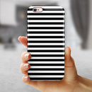 Slate Black Bold Hoizontal Lines iPhone 6/6s or 6/6s Plus 2-Piece Hybrid INK-Fuzed Case