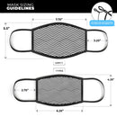 Slate Black Chevron with Translucent Backing - Made in USA Mouth Cover Unisex Anti-Dust Cotton Blend Reusable & Washable Face Mask with Adjustable Sizing for Adult or Child