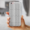 Slate Black Contrasting Bold and Thin Chevron iPhone 6/6s or 6/6s Plus 2-Piece Hybrid INK-Fuzed Case