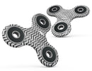 Slate Black Contrasting Bold and Thin Chevron Full-Body Fidget Spinner Skin-Kit