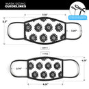 Slate Black Daisy's with Translucent Backing - Made in USA Mouth Cover Unisex Anti-Dust Cotton Blend Reusable & Washable Face Mask with Adjustable Sizing for Adult or Child
