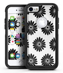 Slate Black Daisy's with Translucent Backing - iPhone 7 or 7 Plus Commuter Case Skin Kit