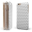 Slate Black Horizontal Chevron Pattern iPhone 6/6s or 6/6s Plus 2-Piece Hybrid INK-Fuzed Case