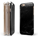 Slate Black Scratched Marble Surface iPhone 6/6s or 6/6s Plus 2-Piece Hybrid INK-Fuzed Case