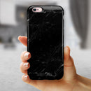 Slate Black Scratched Marble Surface iPhone 6/6s or 6/6s Plus 2-Piece Hybrid INK-Fuzed Case