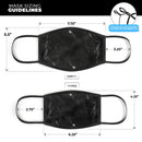Slate Black Scratched Marble Surface - Made in USA Mouth Cover Unisex Anti-Dust Cotton Blend Reusable & Washable Face Mask with Adjustable Sizing for Adult or Child