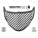 Slate Black Slanted Bold Stripes - Made in USA Mouth Cover Unisex Anti-Dust Cotton Blend Reusable & Washable Face Mask with Adjustable Sizing for Adult or Child