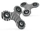Slate Black Slanted Bold Stripes Full-Body Fidget Spinner Skin-Kit