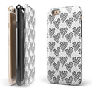 Slate Black Tiny Hearts Within Hearts iPhone 6/6s or 6/6s Plus 2-Piece Hybrid INK-Fuzed Case