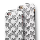 Slate Black Tiny Hearts Within Hearts iPhone 6/6s or 6/6s Plus 2-Piece Hybrid INK-Fuzed Case