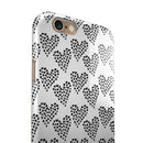 Slate Black Tiny Hearts Within Hearts iPhone 6/6s or 6/6s Plus 2-Piece Hybrid INK-Fuzed Case