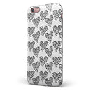 Slate Black Tiny Hearts Within Hearts iPhone 6/6s or 6/6s Plus 2-Piece Hybrid INK-Fuzed Case
